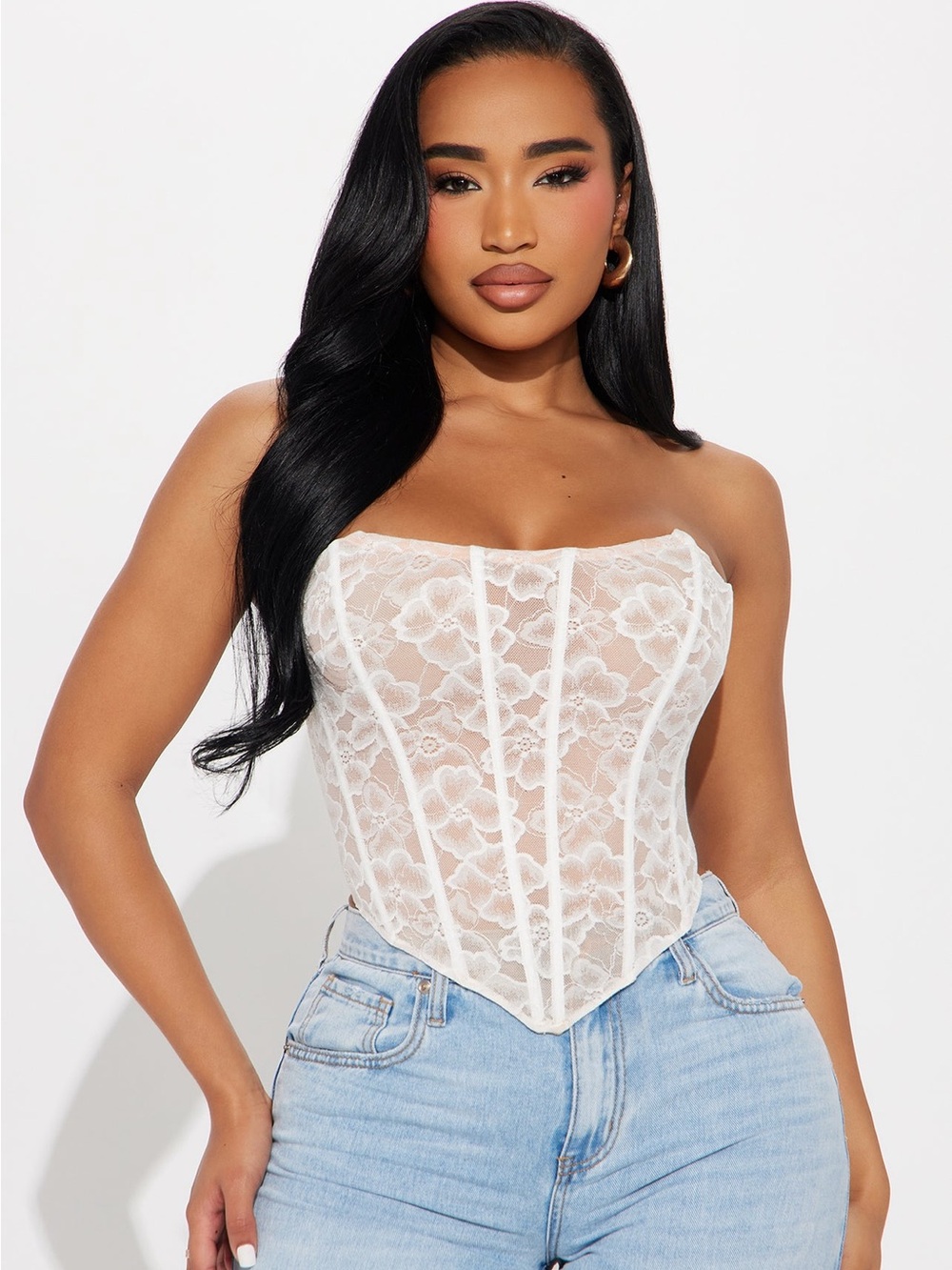 Fashion Nova nude Lace Corset